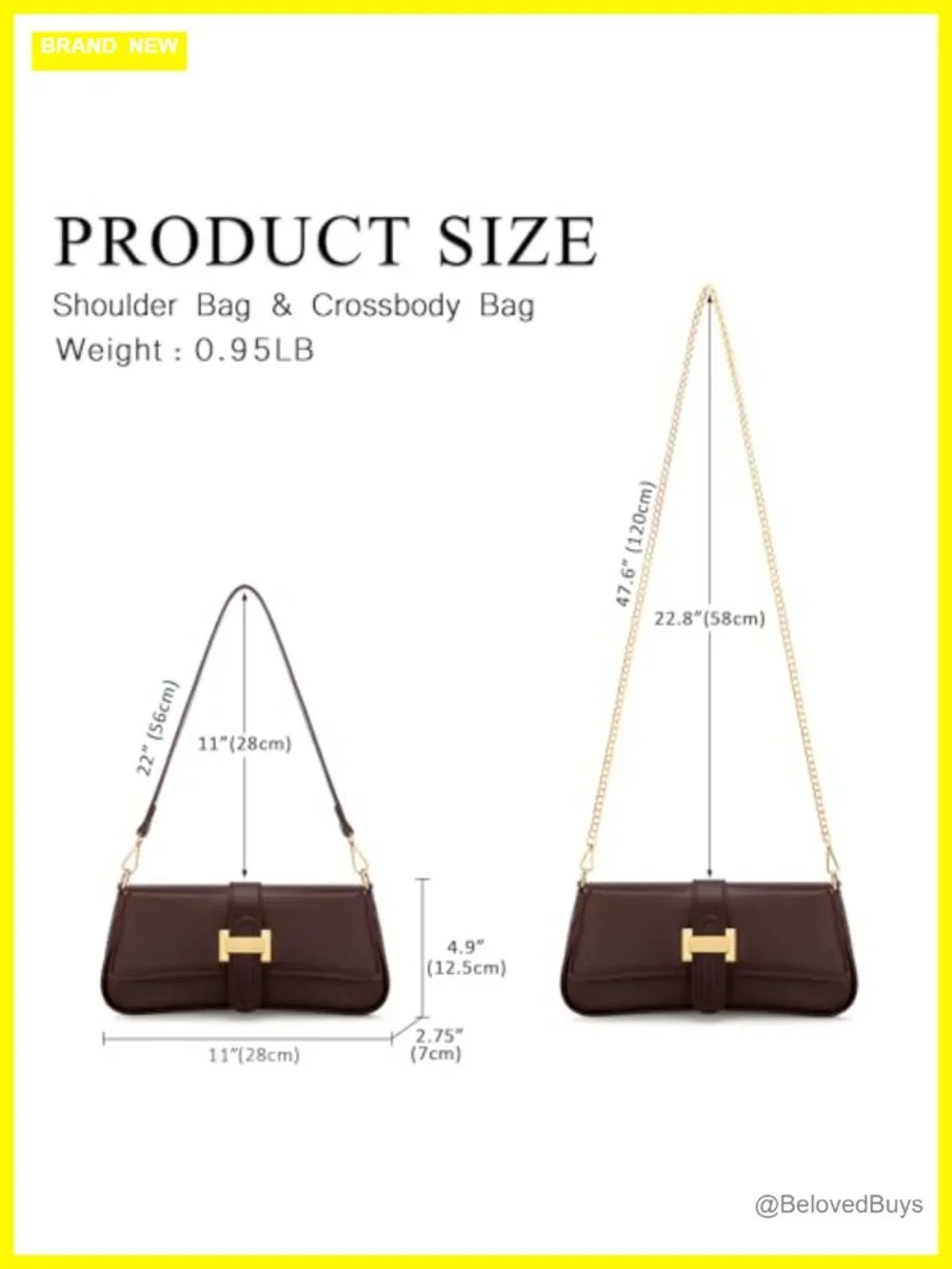 PU leather hobo shoulder bag with chain and leather straps